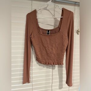 Smocked Square Neck Crop Top